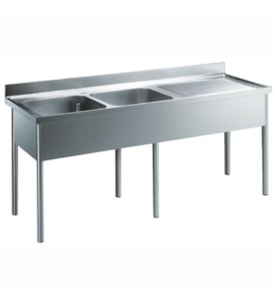 Electrolux Professional 2 Evyeli Tezgah, Evyeler 500x600x300mm, Damlalığı Sağda - 2100 Mm LG2126DXEN