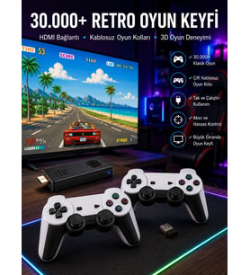 Joystick Çift Kollu Oyun Kolu Retro Oyun Yüksek Çözünürlüklü 3D Game Yeni Nesil
