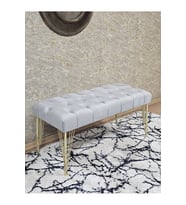 Gold Tel Ayaklı 90 cm Puf Bench - Puf - Bench - Kasalı Oturak - Oturak - Yatak Ucu Puf Gri Renk 90 x 40 Boyut/Ebat (Çok Renkli)