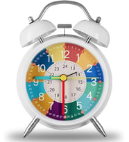 Valkyrie Eğitici Çocuk Alarm Saati Renkli Öğretici Saat 12/24 Sistem Sessiz Mekanizma Kolay Okuma