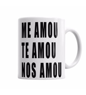 Me Amou Te Amou Nos Amou Branca Kupa Bardak Porselen