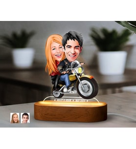 BK Gift Kişiye Özel Sevgili Karikatürlü Dekoratif 3D Biblo LED Işıklı Gece Lambası-15, Sevgiliye Hediye, Yıl Dönümü Hediyesi