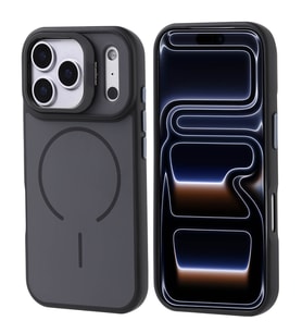 Apple iPhone 17 Pro Kılıf M-safe Şarj Özellikli Kamera Standlı Notron Kapak (Siyah)