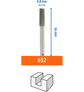 Dremel 652 Ahşap Kanal Açma Freze Ucu, 4,8 Mm