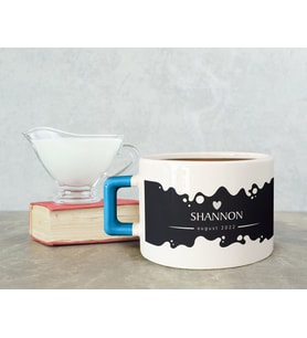 BK Gift Kişiye Özel İsimli Tarihli Mavi Kulplu Çay & Kahve Fincanı-5, Arkadaşa Hediye, Sevgiliye Hediye