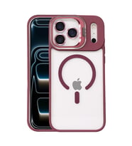 Joko Apple İphone 17 Pro Max Remim Lensli Magsafe Standlı Kapak - Bordo