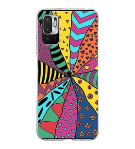 PrintiFy Xiaomi Redmi Note 10 5G ile Uyumlu 1mm Slim Fit Retro Colors 4 Baskılı Şeffaf  Kılıf