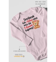 Anneye Özel Uzun Kollu Bebek Body %100 Pamuk