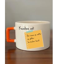 Kendime Not: Bir İnsan Ya Nettir Ya Göttür Bu Kadar Basit Baskılı Turuncu Kulplu C Kupa (Beyaz)