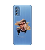 Samsung Galaxy M52 Uyumlu Tony Montana Scarface Desenli Şeffaf Telefon Kılıfı