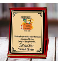 Rehber Baskılı Plaket (1. Tasarım)  Kişiye Özel (Kırmızı)