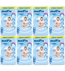 Molfix Bebek Bezi Beden:4 (7-14KG) Maxi 496 Adet Dev Ekonomik Fırsat Pk