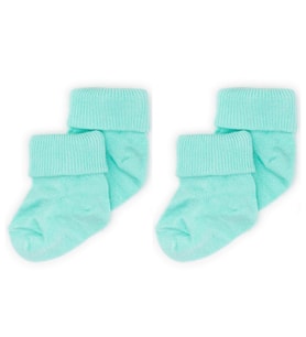 Novibaby 2'li Bambu Bebek Çorap I Sea Green I 0-6 ay I Mint Yenidoğan Bebek Çorabı (Karışık)