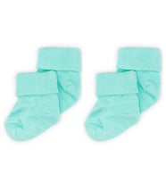 Novibaby 2'li Bambu Bebek Çorap I Sea Green I 0-6 ay I Mint Yenidoğan Bebek Çorabı (Karışık)
