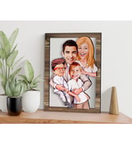 BK Gift Kişiye Özel Aile Karikatürlü 3D Ahşap Tablo-1, Aileye Hediye, Babaya Hediye, Anneye Hediye