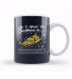 All I Want For Christmas Is Thunderbird 4 Thunderbirds Kupa Bardak Porselen
