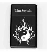 Ying Yang Desenli Metal Tabaka – Kişiye Özel İsimli Hediyelik
