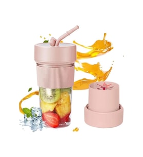 Mini Taşınabilir Mikser 350 Ml Smoothie Makinesi Meyve Sıkacağı Şarj Edilebilir Blender Pembe