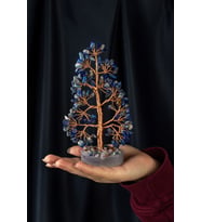 Lapis Lazuli Taşı El Yapımı 5x15cm Doğal Taş Dekoratif Hayat Ağacı