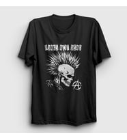 Presmono Unisex Siyah Skull Müzik Punks Not Dead T-Shirt 513813tt