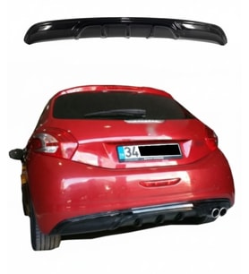 🚘 Peugeot 208 Custom Difüzör – Sportif Plastik Arka Tampon Eki  Dayanıklı Malzeme (Standart)