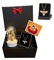 Zümdürü Anka Kuşu Kolyeli Fotoğraflı Premium Set - Sizlere Özel Fotoğraflı Hediye Seti (Model 7)