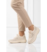 Guja Siyah Anorak Hafif Taş İşlemeli Kadın Casual Ayakkabı 26Y301 G (Bej)