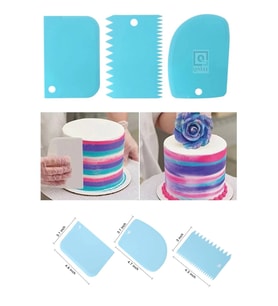QNİAY 3lü Set Hamur Kesme Ve Kazıma Aparatı Hamur Pasta Börek Kek Çörek Şekillendirici Kesici Kazıyıcı