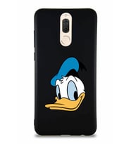 Huawei Mate 10 Lite Soft Premier Kapak Donald Duck-B Tasarımlı Silikon Kılıf - Siyah (Şeffaf)