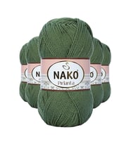 5 Adet Pırlanta Amigurumi El Örgü İpi Yünü Haki Yeşil 11253