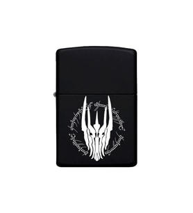Lotr Sauron Desenli Kişiye Özel İsimli Benzinli Siyah Metal Çakmak