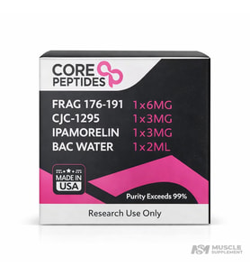 Core Peptides Growth Peptide Stack  Frag 176-191 + CJC-1295 + Ipamorelin  Peptide Kit  Research Use Only