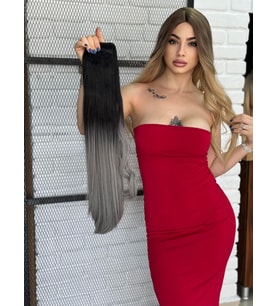 Luxury Düz Bağlamalı AtKuyruğu Siyahgri