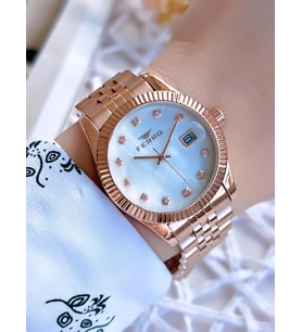 Ferro Rose Gold Renk 3 Atm Suya Dayanıklı Çelik Kordon Özel Tasarım Kadın Kol Saati BMN.8A2112FE