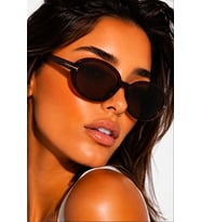Premium Lüks Tasarım Kahve Oval Güneş Gözlüğü
