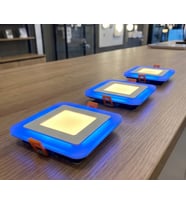 Kare Sıva Altı Led Spot Aydınlatma 6 WATT Çift Renk 3 Kademe Mavi Günışığı Gece Lambası Armatür