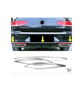 VW Passat B8 Krom Arka Tampon Alt Çıtası 3 Parça 2015-2019 PÇelik