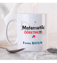 Kişiye Özel Matematik Öğretmeni Kupa Bardak HA19 (Beyaz - Beyaz)
