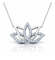 Gümüş Lotus Çiçeği Kolye