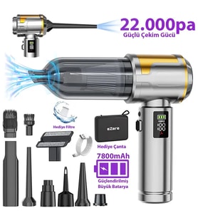 EZERE Nanovac 22000pa Güçlü Portatif Vakumlu Kablosuz Üflemeli Mini Araç Süpü - HPSBYI4860-5