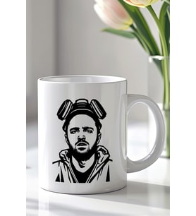 Breaking Bad Jesse Pinkman Tasarımlı 330ml Baskılı Beyaz Seramik Kupa Bardak