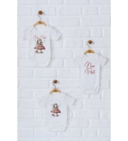 Pia Baby Premium %100 Pamuk İsme Özel Organik Baskılı Üçlü Set Çıtçıtlı Bebek Body Zıbın Modelleri 5093-18 (Ekru)
