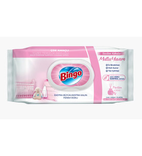 Bingo Clean Yüzey Temizlik Havlusu 96 Yaprak Sevilen Kokular Mutlu Yuvam Plastik Kapaklı (Beyaz)