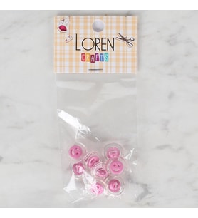 Loren Crafts 8 li Şeffaf Pembe Düğme - 260