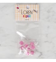 Loren Crafts 8 li Şeffaf Pembe Düğme - 260