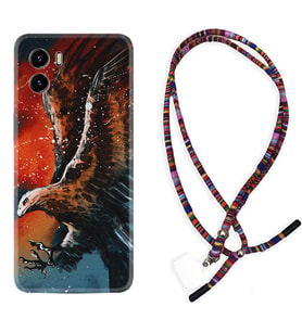 Vivo Y15S Y32 Y33S Y51 Y53S Kılıf Boyun Asklı Rasta Silikon Kartal Uçarken 1718