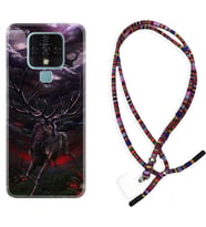 Tecno Camon 16 18P Pova Kılıf Boyun Asklı Rasta Silikon Dark Deer 1786
