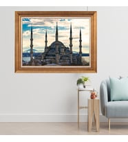 Altın Varaklı Çerçeveli Paspartulu  Tablo zv0778 (Gold)