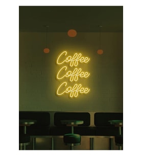Coffee Coffee Coffee Yazılı Neon Tabela