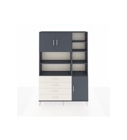 Arges Dolap 9 Raflı 4 Çekmeceli 3 Kapaklı 132x30x195 Antrasit-Antrasit/Aytaşı